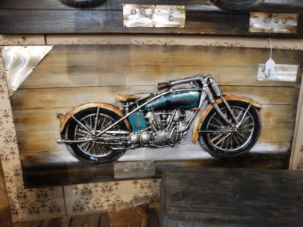 Industrial Rustic 3D Motorcycle Wall Art