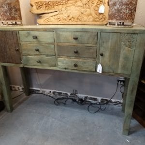 Chest of Drawers Console Table Green