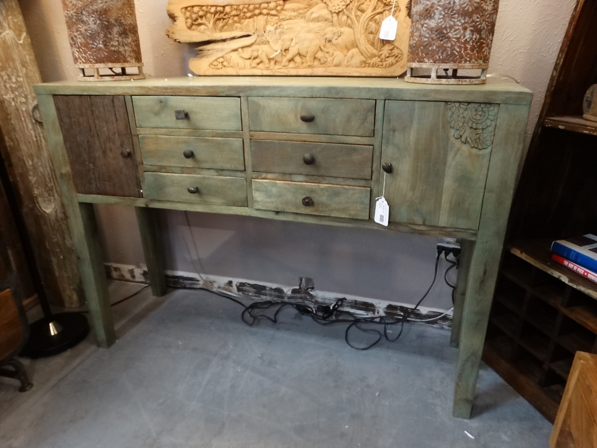 Chest of Drawers Console Table Green