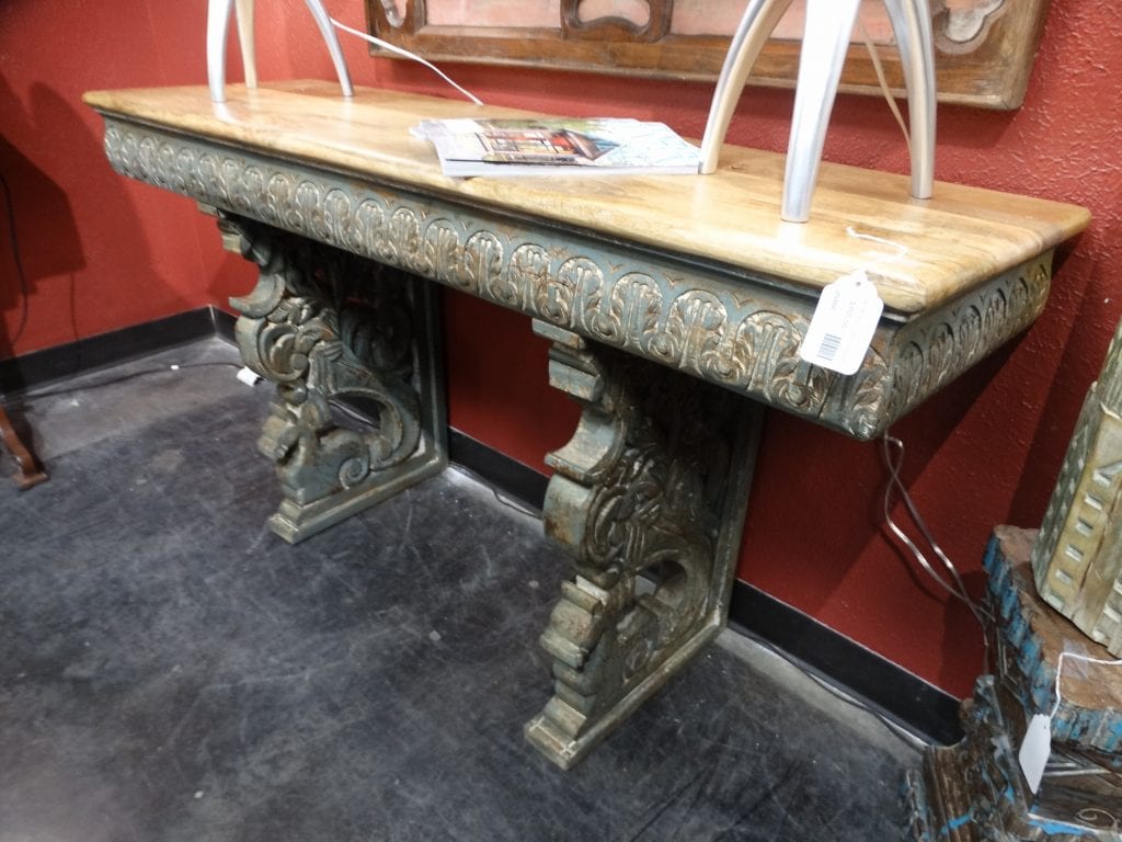 Console Table Carved Wood Console Table