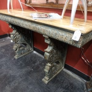 Console Table Carved Wood Console Table