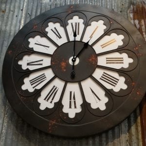 Round Metal Flower Wall Clock