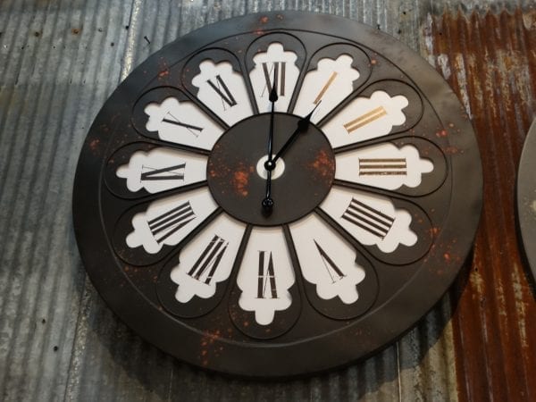 Round Metal Flower Wall Clock
