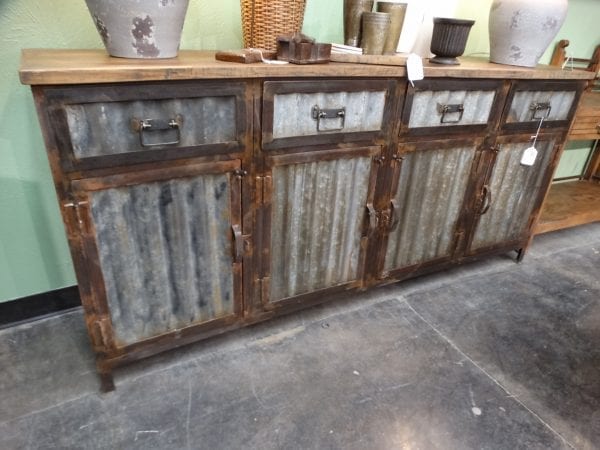 Sideboard Galvanized Corrugated Metal Sideboard Cabinet B