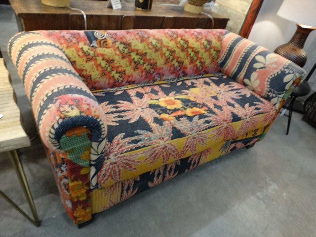 Loveseat Kantha Fabric Sofa Couch