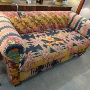 Loveseat Kantha Fabric Sofa Couch