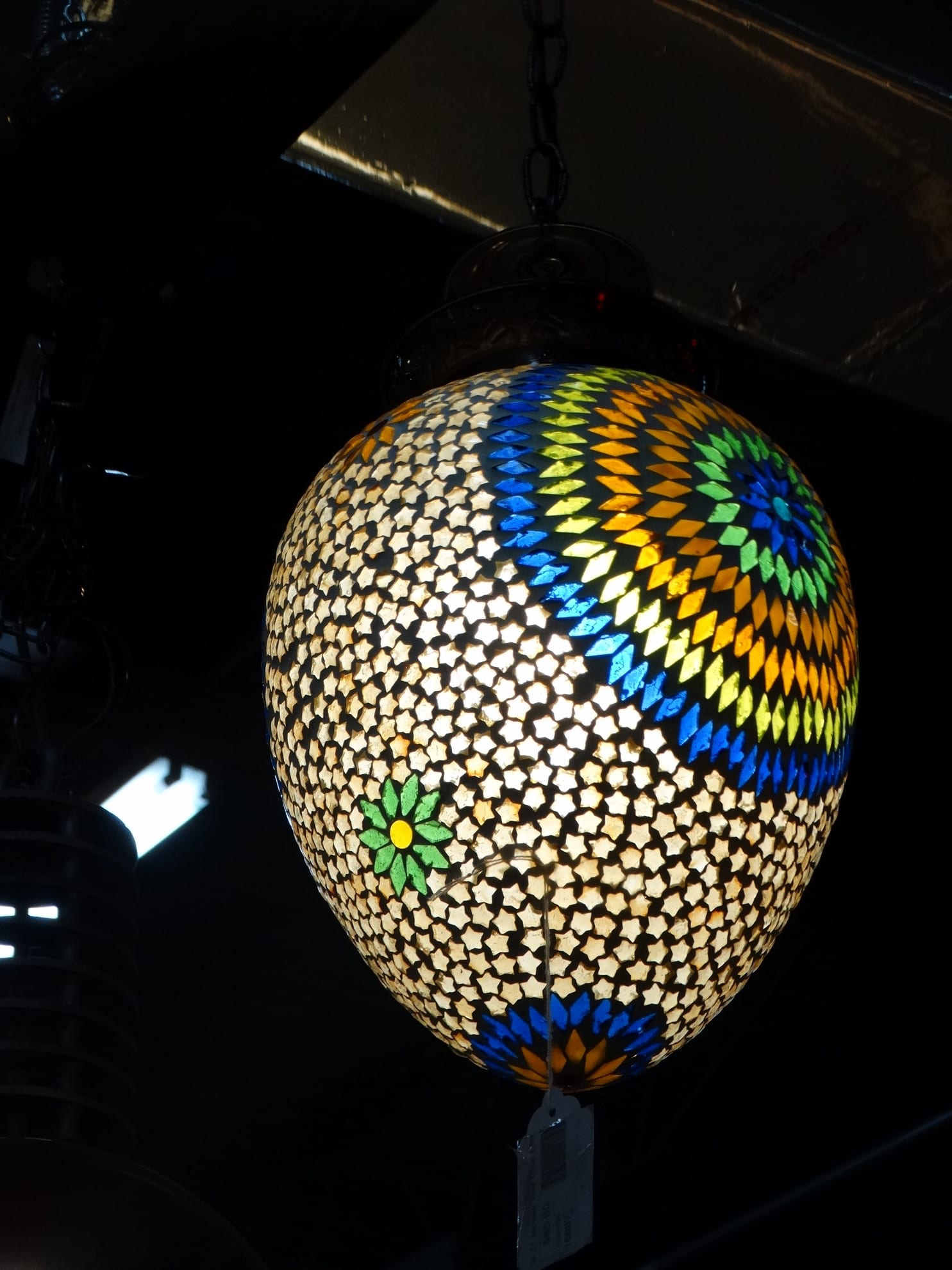 Hanging Lamp Mosaic Egg Shaped Light