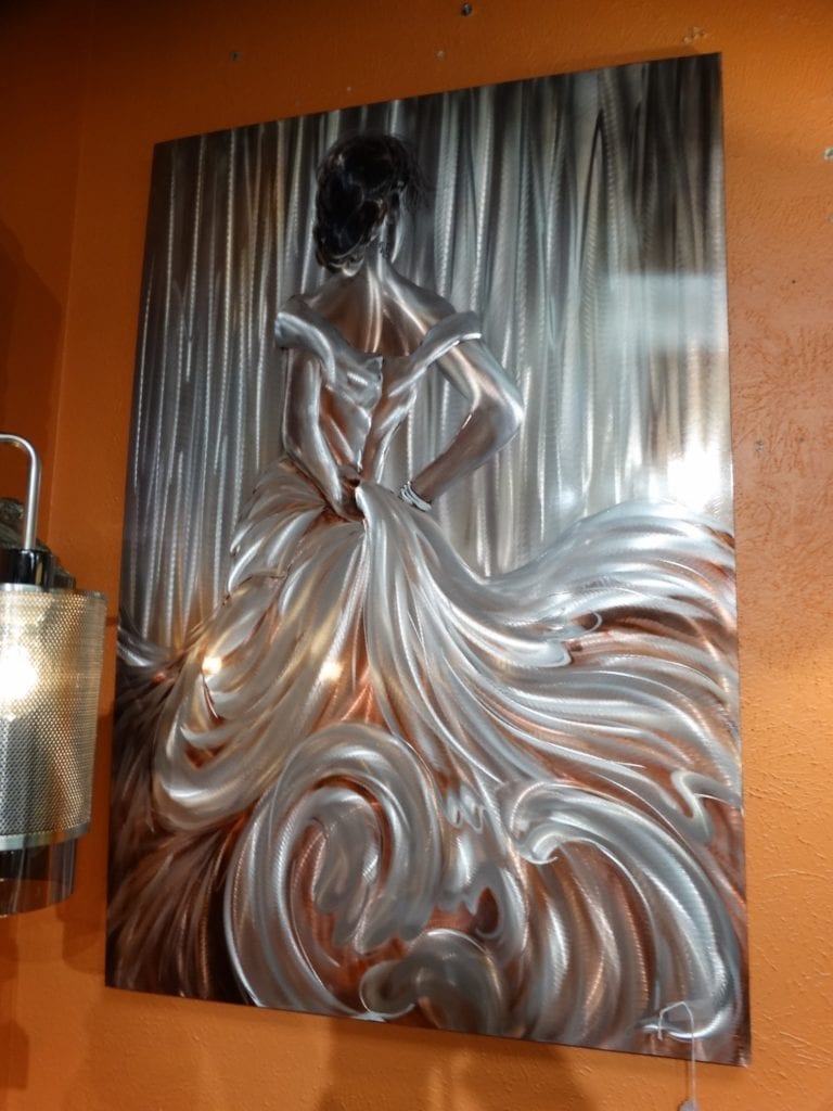 Wall Art Lady in Dress Metal Art