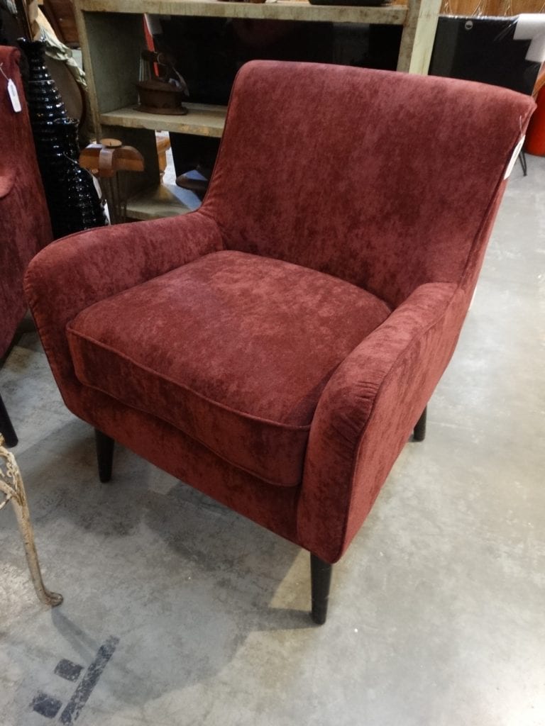 Arm Chair Burgundy Plush Arm Chair