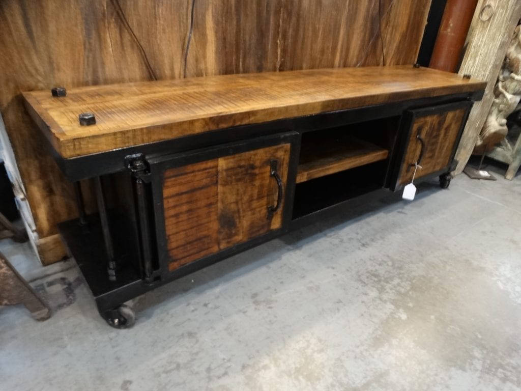 TV Console Wood Doors