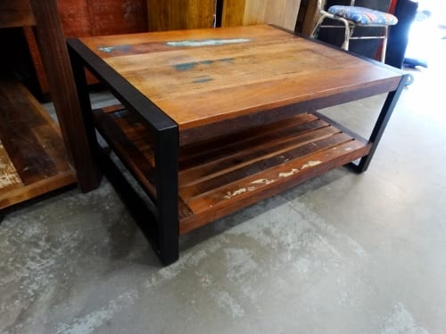 Metal Sides Tall Coffee Table - Rare Finds Warehouse