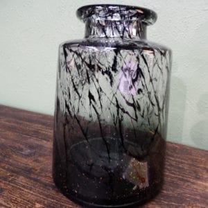 Vase Glass Vase with Black Streaks
