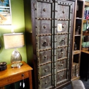 Tall Cabinet with Metal Spike Accents