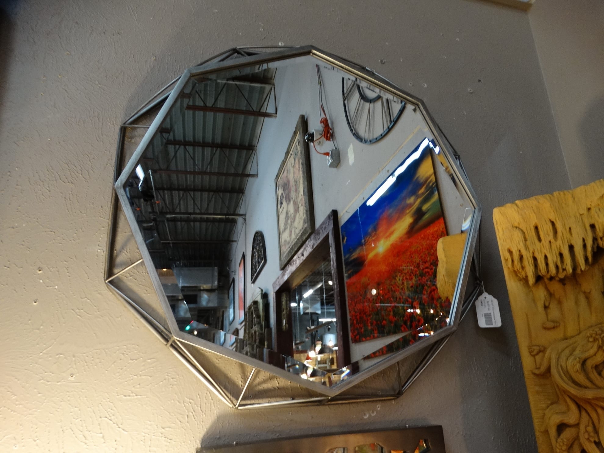 Octagonal Silver Mirror