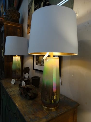 Decorative Glass Table Lamp Features A, Multi Colored Table Lamps