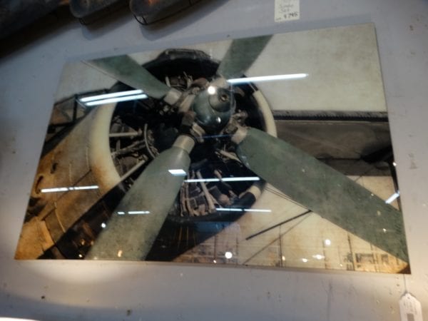 Vintage Airplane Photo Behind Glass