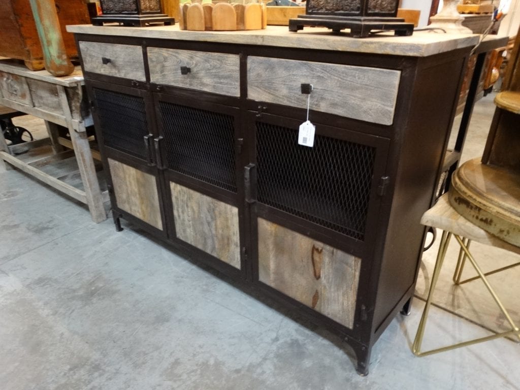 Black Metal Frame with Wood Drawers