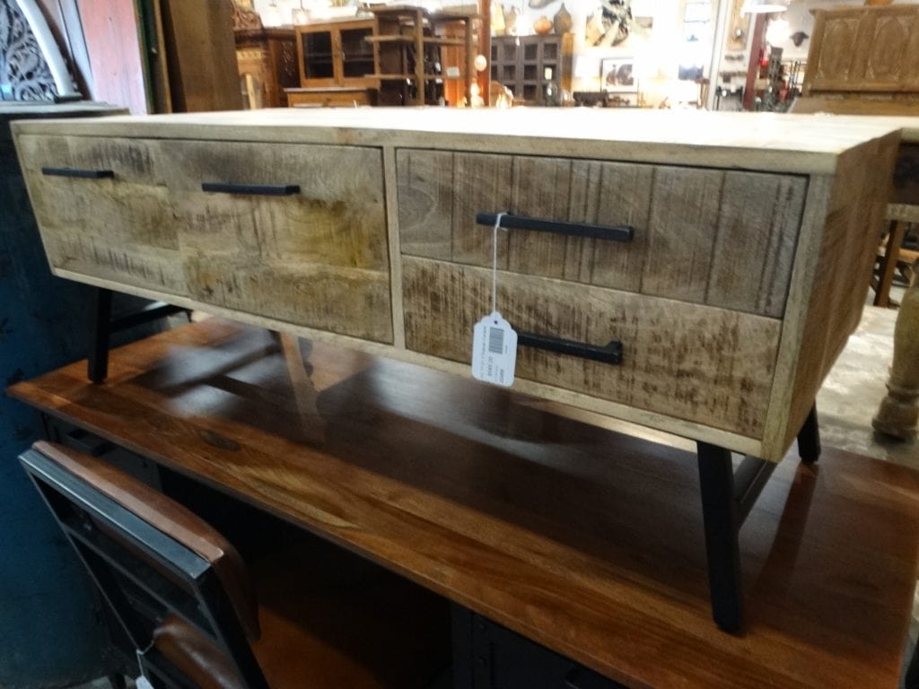 Modern Light Wood Rustic Coffee Table with Drawer Storage