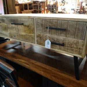 Modern Light Wood Rustic Coffee Table with Drawer Storage