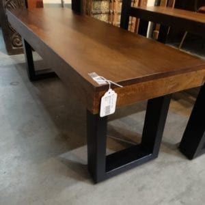 Modern Dark Wood Bench Coffee Table