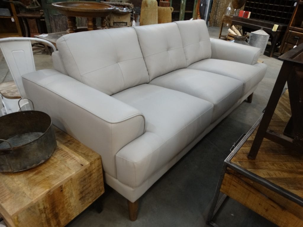 Light Taupe Leather Couch Sofa
