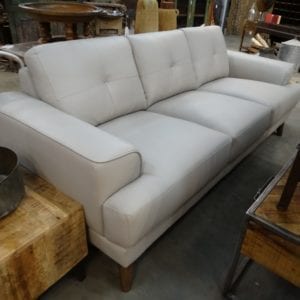 Light Taupe Leather Couch Sofa