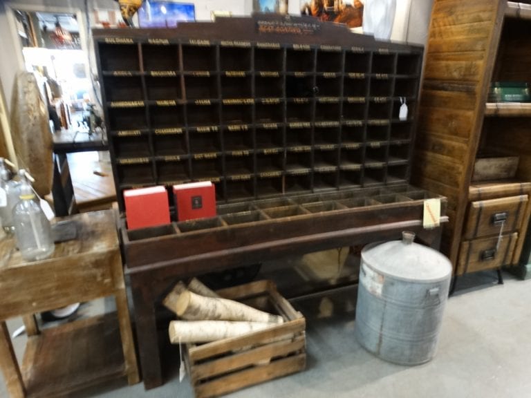 Sorting Bins Wooden Shelf Unit