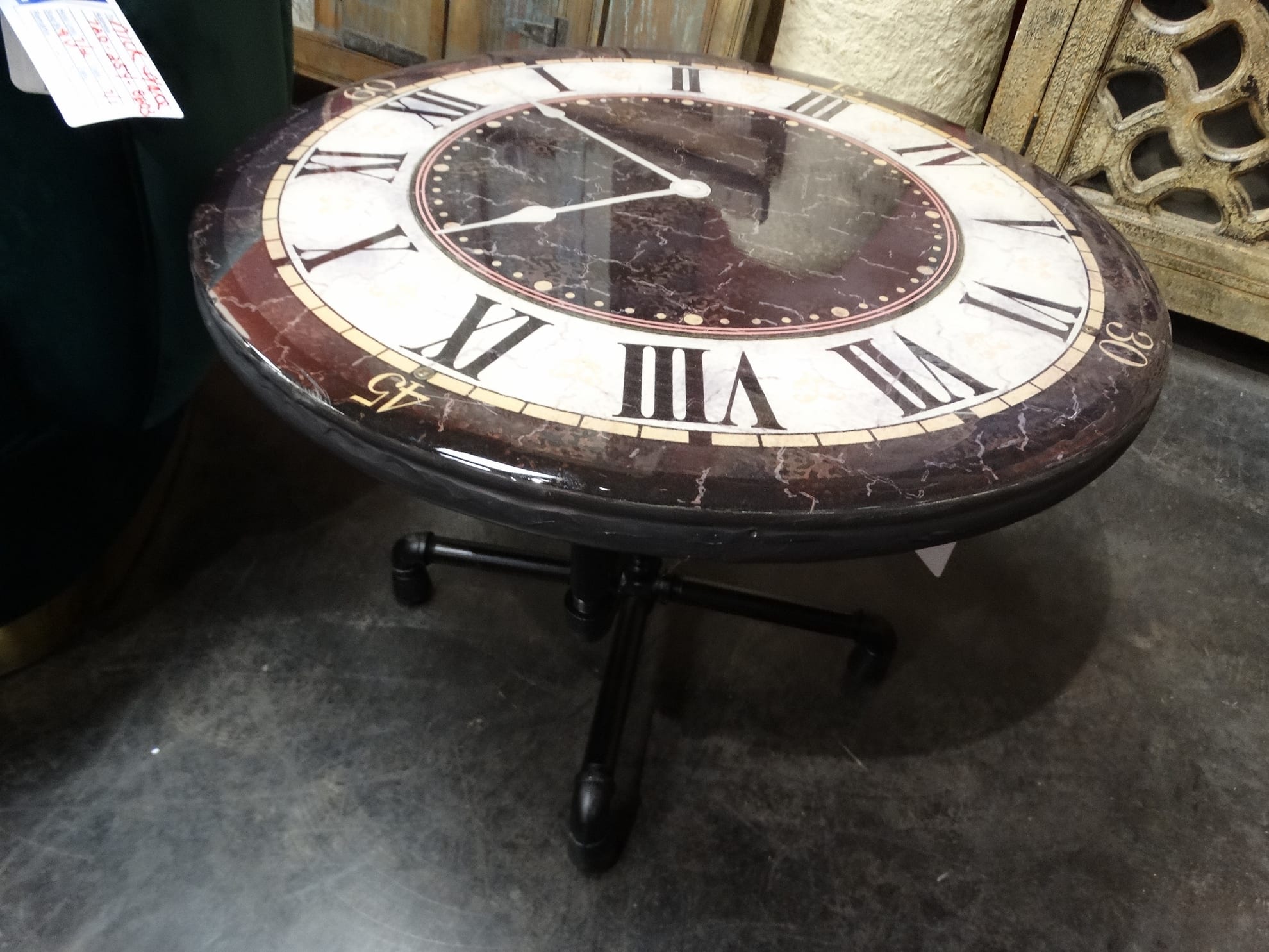 Round Clock Face Side Table