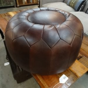 Brown Leather Foot Stool