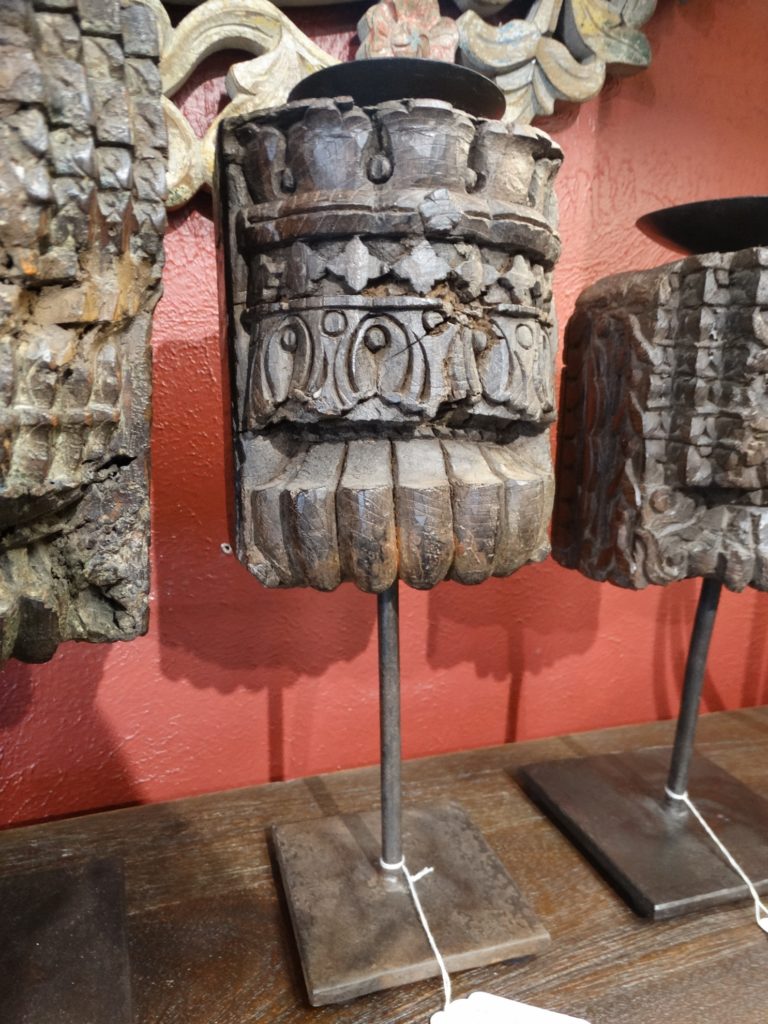 Candle Holder Architectural Salvage Carved Corbel on Stand Two
