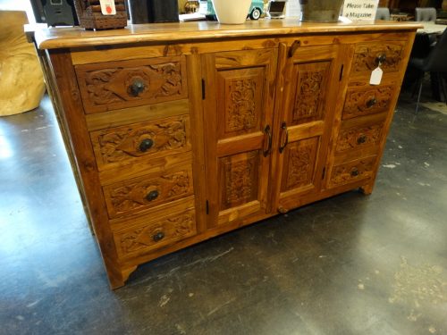 Sideboard Cabinet Carved Natural Drawers