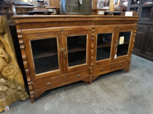 Sideboard Cabinet Glass Doors with Drawers