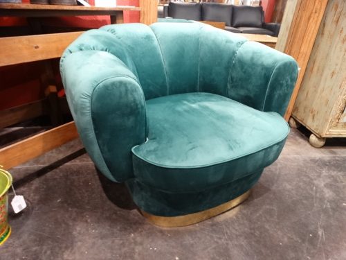 Velour Green Arm Chair