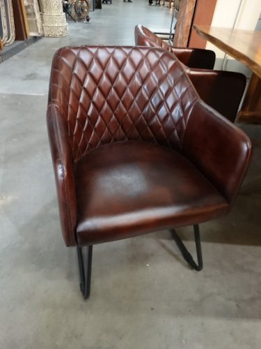 Quilted Leather Brown Chair