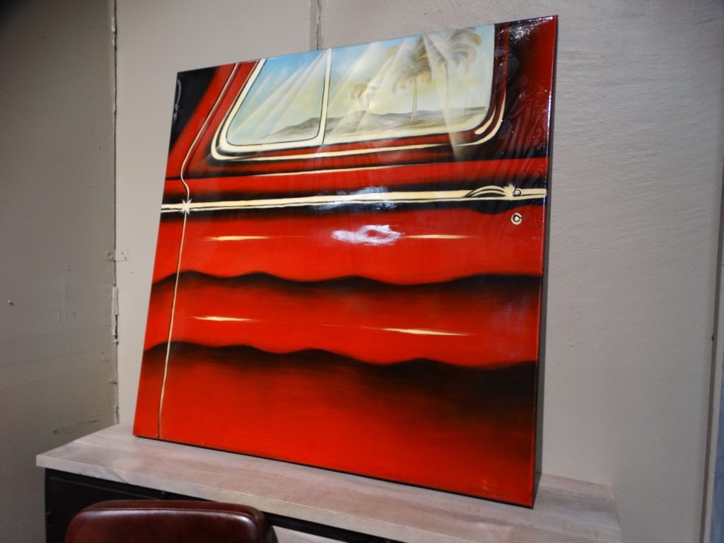Wall Art Red Car Door Painting