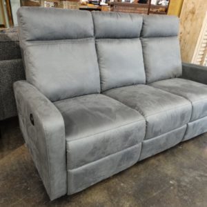 Recliner Grey Three Seat Sofa with Two Side Recliners