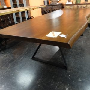 Dining Table XLong Wood Table with Metal Base