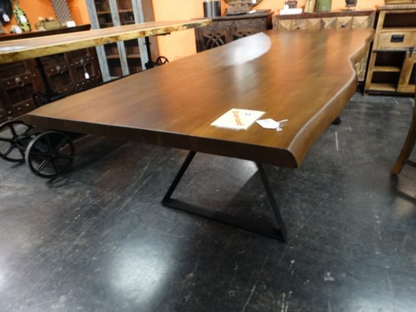 Dining Table XLong Wood Table with Metal Base
