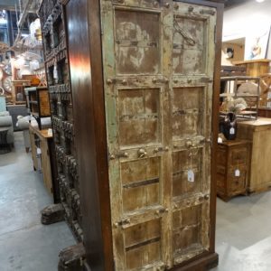 Cabinet Rustic Reclaimed Cabinet with Gold Metal Accents