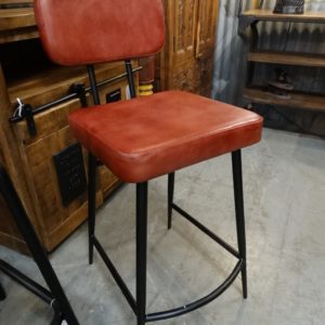 Stool Leather Stool Red