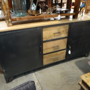 metal sideboard with wood drawers