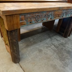 Console Carved Console Table with Pillar Legs