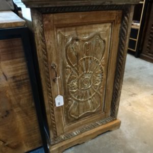 End Table Carved Door Small Cabinet Nightstand