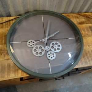 modern green gears clock