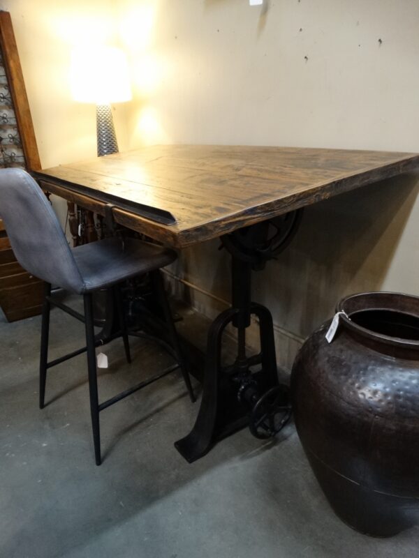 Table Drafting Table with Wood Top and Metal Base