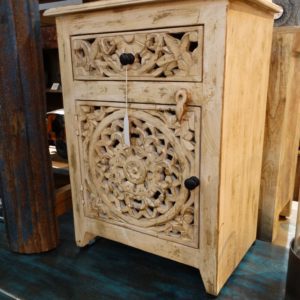 Nightstand Carved Cabinet Nightstand with Drawer