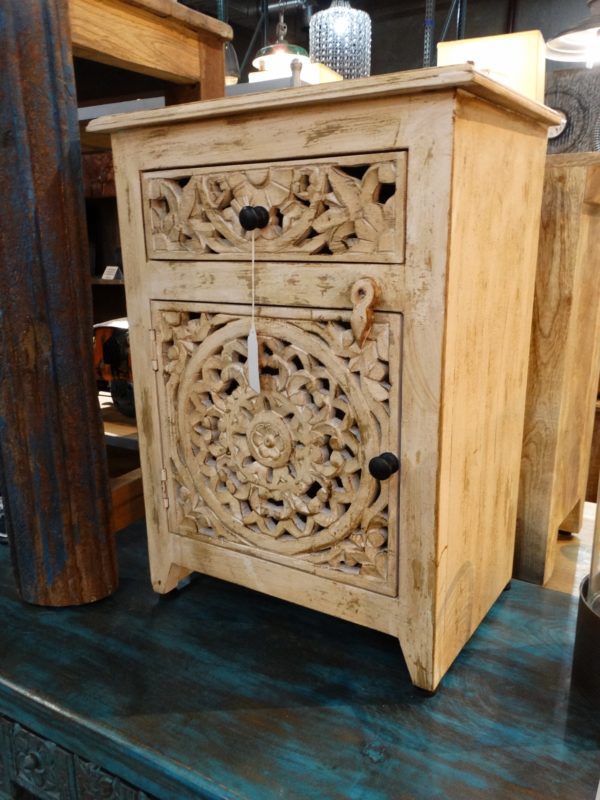 carved cabinet nightstand with drawer
