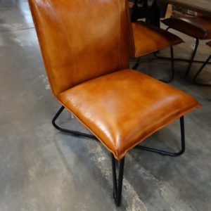 leather pillow back and seat dining chair