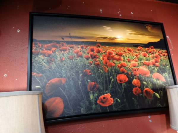 red poppy field framed art painting