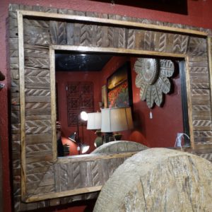 wood pieces mirror with arrow design